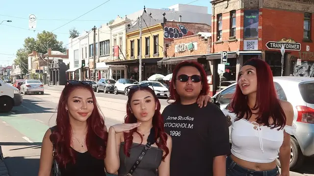 4 Potret Keanu, Awkarin, Lula Lahfah dan Risya Brabo Kompak dengan Rambut  Merah