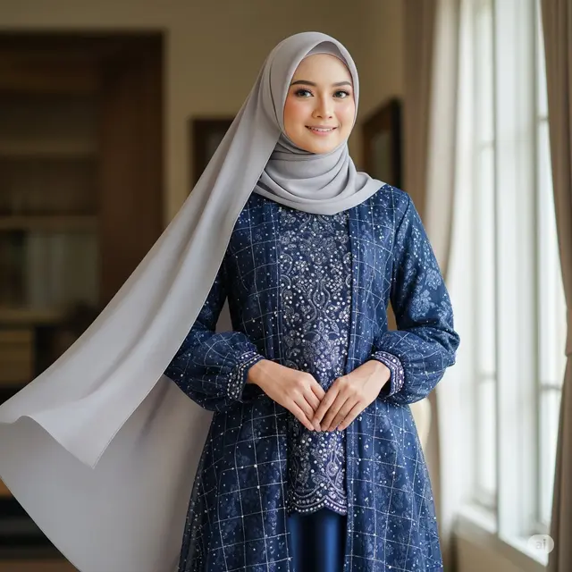Gamis Tile Lined + Brokat Payet