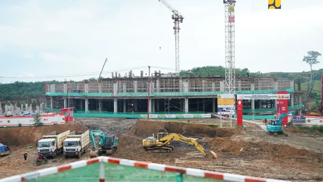 Pembangunan proyek Masjid Negara di Ibu Kota Nusantara (IKN) telah mencapai 45 persen. (Foto: Kementerian PU)