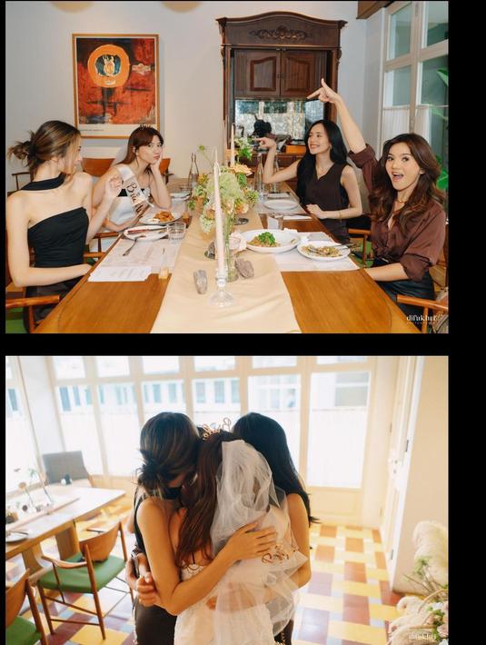 Hanya dihadiri tiga sahabat, kehangatan Cassandra Lee bareng Beby, Sephora dan Afifah sangat terasa. Ketiga sahabat Cassie ini selaras dengan busana hitam dan cokelat. Lantaran Afifah sakit, Afifah tidak bisa mendampingi Cassie di hari pernikahannya di tanggal cantik 8 Agustus lalu. Hal tersebut diketahui lewat balasan komentar Cassie di kolom komentar unggahannya. (Liputan6.com/IG/@cassandraslee)