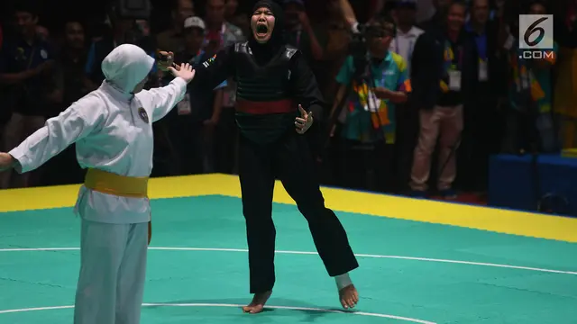 Selebrasi Pipiet Kamelia Sabet Emas Pencak Silat Asian Games 2018