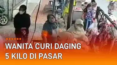 Aksi pencurian di tempat umum terekam CCTV. Terjadi saat pedagang sedang sibuk melayani para pembeli. Disebut terjadi di Pasar Pare, Kediri, Jawa Timur, Selasa (26/4/2022) pagi.