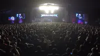 Konser Megadeth di Jogjarockarta berlangsung sukses di Stadion Kridosono, Yogyakarta, Sabtu (27/10/2018). (Rajawali Indonesia Communications)