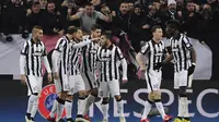 Selebrasi Pemain Juventus (REUTERS/Giorgio Perottino