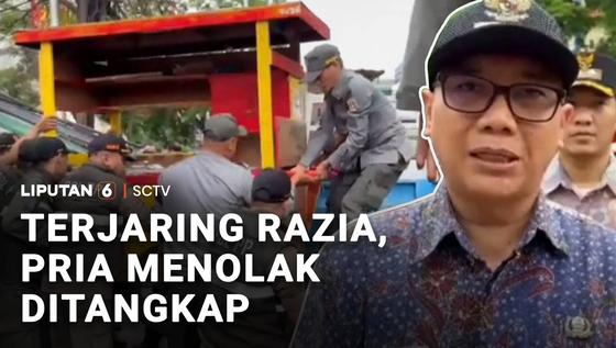 Terjaring Razia PPKS, Seorang Pria Melawan Petugas