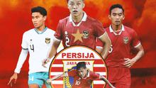 Ilustrasi - Timnas Indonesia U-23 dan logo Persija Jakarta (Bola.com/Adreanus Titus)