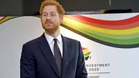 Pangeran Harry Inggris saat menghadiri KTT Investasi Afrika Inggris di London, Senin 20 Januari 2020. (Liputan6/AP)