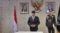Menteri Ekonomi Kreatif (Menekraf) Teuku Riefky Harsya dalam pelantikan pimpinan tinggi madya dan jabatan administrator serta pengangkatan staf ahli menteri Kementerian Ekonomi Kreatif di Jakarta, Rabu (19/2/2025). (dok. Liputan6.com/Dinny Mutiah)