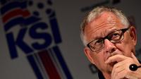 Pelatih tim nasional Islandia, Lars Lagerback. (AFP/Tobias Schwarz)