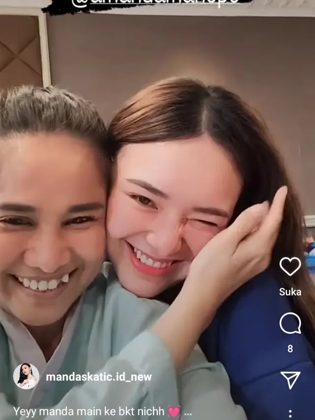 Amanda Manopo berkunjung ke lokasi syuting Ikatan Cinta (foto: Instagram mandaskatic.id_new)