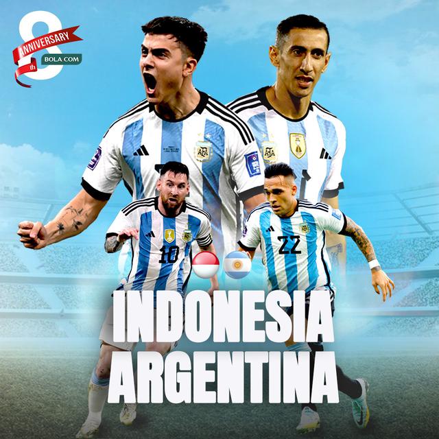 Indonesia Vs Argentina - Lionel Messi, Di Maria, Dybala, Lautaro Martinez