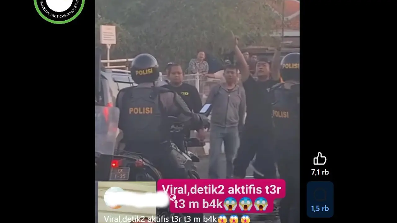 Tangkapan layar klaim video detik detik aktivis tertembak.