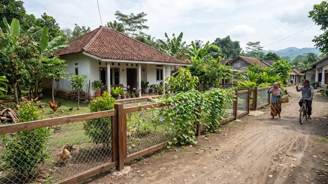 Desain Pagar Rumah Sederhana di Desa Tanpa Tembok Tinggi
