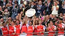 Musim 2015/2016, diawali Arsenal dengan manis usai meraih gelar Community Shield. The Gunners sukses menaklukan Chelsea 1-0. (AFP/Glyn Kirk)