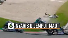Valentino Rossi nyaris tersambar dua motor yang meluncur cepat di dekatnya.