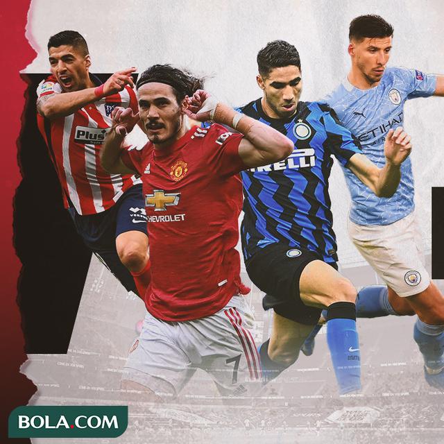 Luis Suarez, Edinson Cavani, Achraf Hakimi dan Ruben Dias