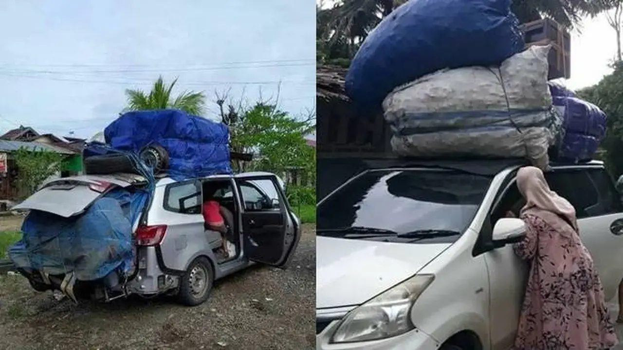 7 Potret Mobil Travel sedang Bawa Muatan Ekstrem Ini Bikin Ngeri