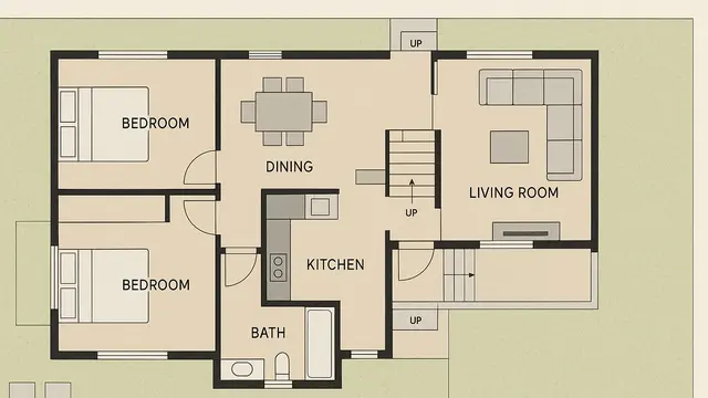 Model Sketsa Rumah Bergaya Minimalis dengan 3 Kamar Tidur/Ilustrasi gambar oleh AI