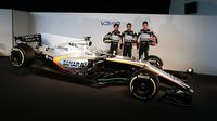 Force India secara resmi memperkenalkan mobil baru untuk F1 2017, yaitu VJM10, di Sirkuit Silverstone, Inggris, Rabu (22/2/2017).  (Autosport)