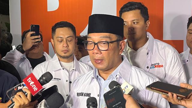 Calon Gubernur Jakarta Ridwan Kamil di Rumah Ramah, Senayan, Jakarta Selatan, Sabtu (28/9/2024). (Liputan6.com/Winda Nelfira)