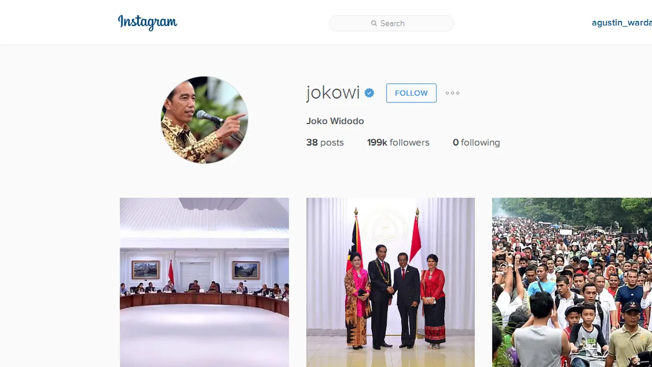 Akun Instagram Jokowi 