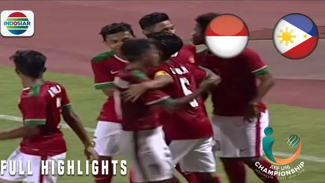 Full highlight goal pada laga AFF U-16 Championship 2018 antara Indonesia melawan Filipina dengan skor akhir 8 - 0 untuk Indonesia.