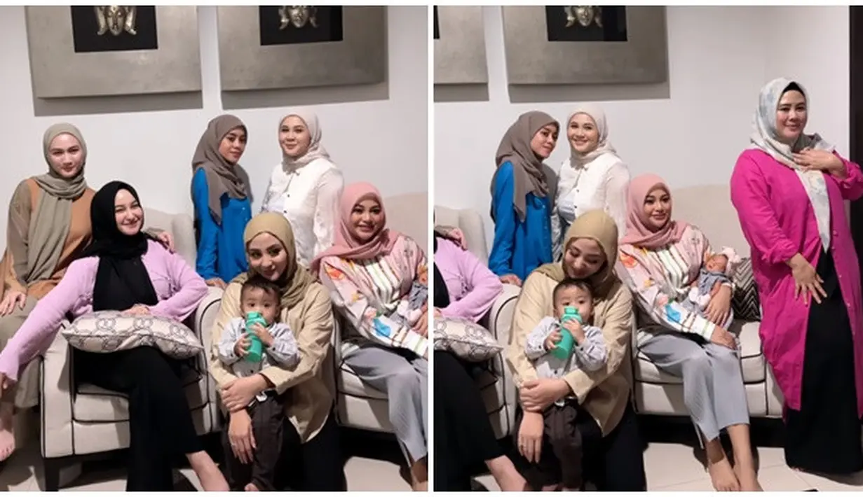 Ini adalah momen kompak Geng Mamayu saat foto bareng. Momen kumpul Geng Mamayu diunggah Kesha Ratuliu hingga Melody Laksani, Syifa Hadju dan Dinda Hauw bubuhkan komentar dan ungkap kerinduan kumpul bareng Geng Mamayu. Selalu pancarkan aura positif, tak sedikit warganet yang senang melihat kebersamaan Geng Mamayu, apalagi ketika tampil berhijab. (Liputan6.com/IG/@/aurelie.hermansyah)