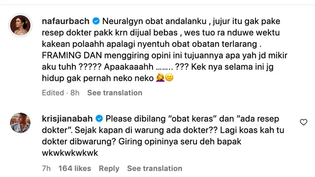 Unggahan Nafa Urbach. (Foto: Dok. Instagram @nafaurbach)