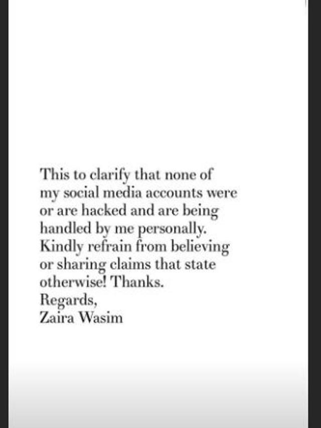Zaira Wasim (Foto: Instagram/@zairawasim_)