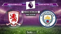 Susunan Pemain Middlesbrough Vs Manchester City