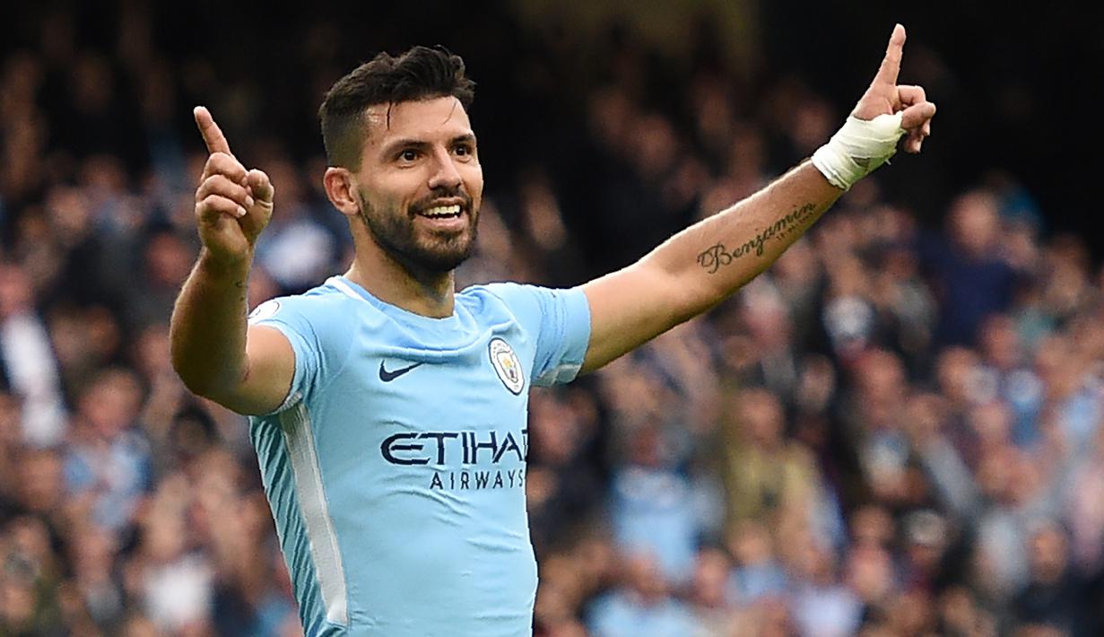 2. Sergio Aguero (Manchester City) - 6 Gol. (AFP/Oli Scarff)