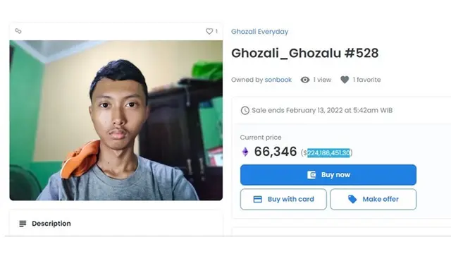 6 Foto Selfie Ghozali dengan Harga Termahal di NFT, Capai Volume Rp 13,3 Miliar