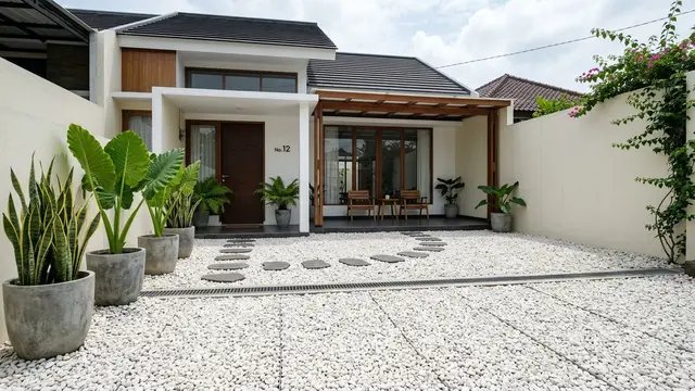 Desain Halaman Rumah Tanpa Tanah Terbuka yang Tetap Sejuk