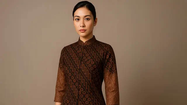 7 Model Kemeja Batik Brokat Cokelat untuk Gaya Formal Minimalis, Elegan dan Anggun Sepanjang Hari