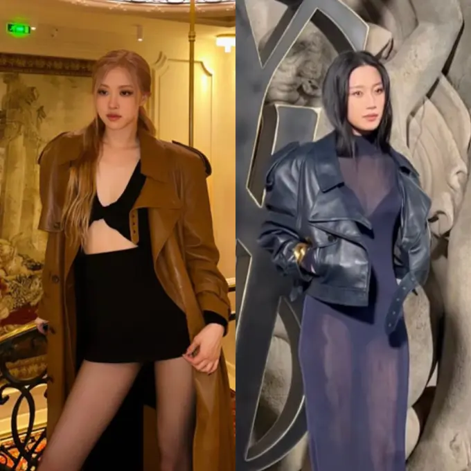 Rose Blackpink  dan Moon Ga Young di YSL Paris Fashion Week