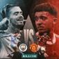 Premier League - Manchester City Vs Manchester United - Jack Grealish Vs Jadon Sancho (Bola.com/Lamya Dinata/Adreanus Titus)