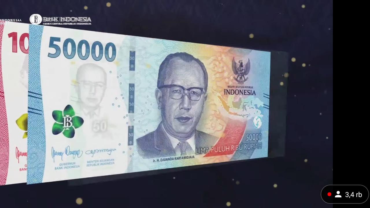 Bank Indonesia meluncurkan Uang Rupiah Kertas Tahun Emisi 2022