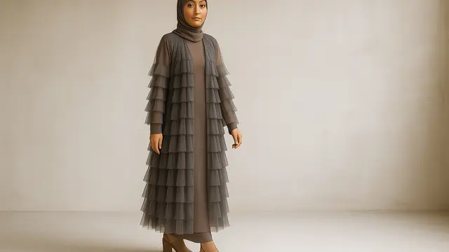 Model Cardigan Tile untuk Kondangan/Ilustrasi oleh AI