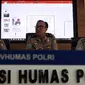 Kadiv Humas Mabes Polri Brigjen Dedi Prasetyo memberi keterangan terkait kelompok terorisme ISIS di Sumatera Barat, Mabes Polri, Jakarta, Selasa (23/7/2019). Densus 88 Antiteror menangkap terduga teroris N (39) di Padang pada 18 Juli 2019. (Liputan6.com/JohanTallo)