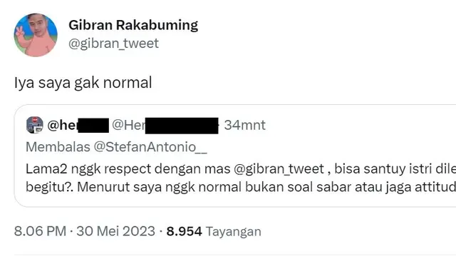Gibran Rakabuming Menjawab Kritikan Soal Sikap Terhadap Penghina Istri