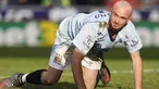 Manchester City's Irish player Stephen Ireland on his hands and knees during the Premier League football match against Stoke City at The Britannia Stadium in Stoke-on-Trent, England on January 31, 2009. AFP PHOTO/IAN KINGTON