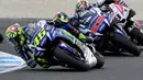 Jorge Lorenzo juga berhasil meraih 29 kali posisi pole, sedangkan Valentino Rossi hanya 15 kali pole. (AFP/Paul Crock)