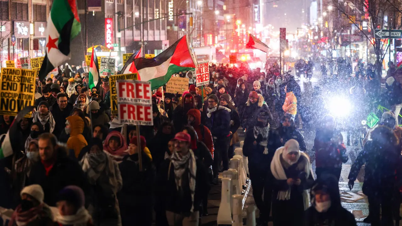 Dukung Kesepakatan Gencatan Senjata, Pengunjuk Rasa Pro-Palestina di AS Turun ke Jalan