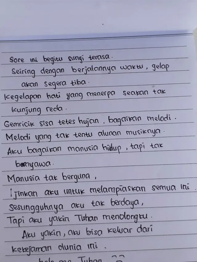 Salah satu puisi Anisa. (Foto: Liputan6.com/Muhamad Ridlo)