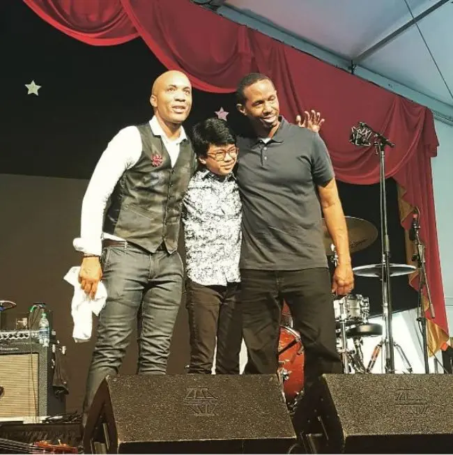 Alex Claffy, Joey Alexander, dan Willie Jones III sebagai Joey Alexander Trio saat manggung di New Orleans, Jumat (28/4/2017). (Instagram - @joeyalexandermusic)