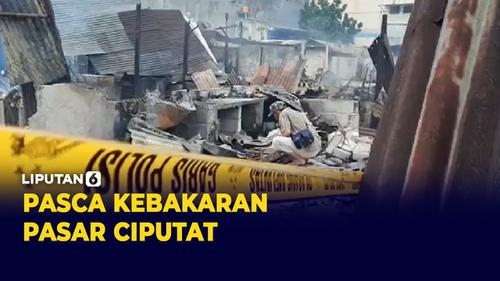 VIDEO: Kebakaran Pasar Ciputat, Pedagang Mencari Sisa Barang