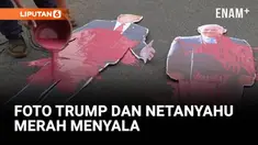 Puluhan orang berunjuk rasa di depan Konsulat Jenderal Amerika Serikat di São Paulo, Brazil pada Selasa (19/8). Mereka mengecam dukungan Presiden AS Donald Trump terhadap Israel dalam perang di Gaza, serta kebijakan tarif 50% untuk ekspor Brasil.
