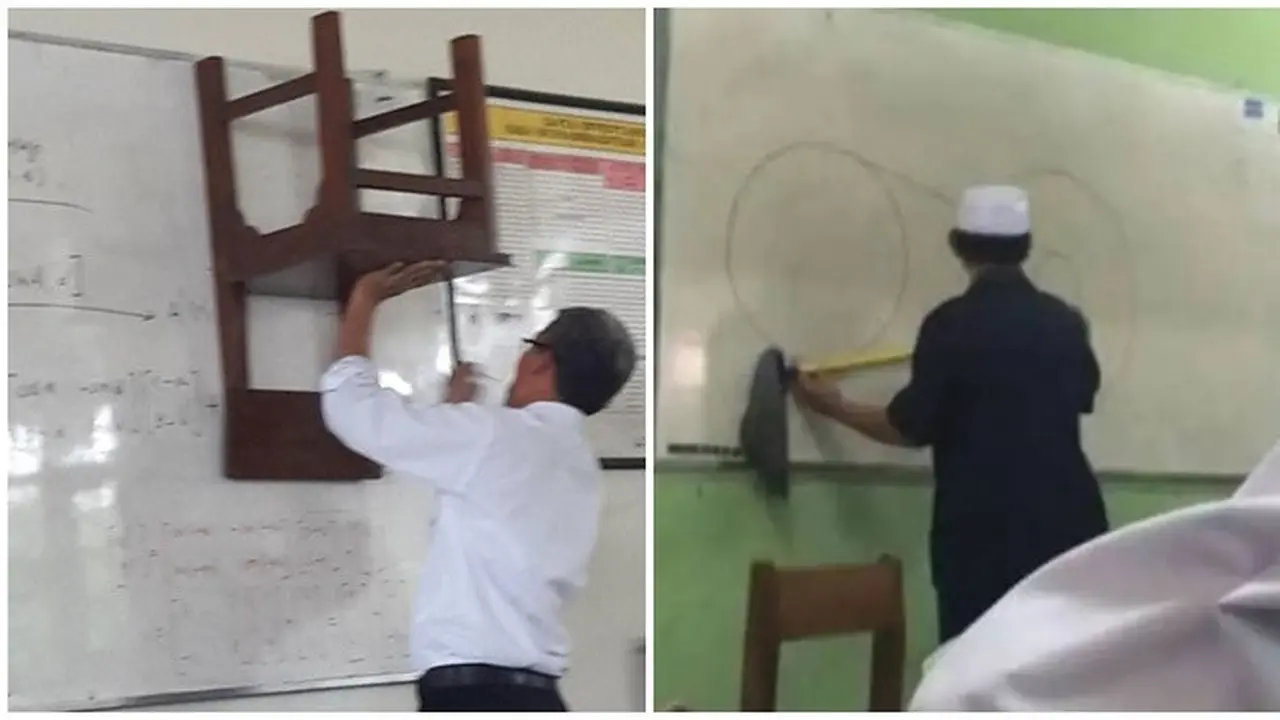 6 Potret Pengganti Alat Tulis yang Dipakai Guru Nulis di Papan Ini Bikin Tepuk Jidat