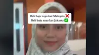 Viral Video Wanita Malaysia Lebih Pilih Healing dan Belanja di Indonesia.&nbsp; foto: TikTok @nurintashaaa