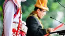 Presiden Joko Widodo atau Jokowi saat mengikuti Upacara Peringatan Detik-detik Proklamasi di halaman Istana Merdeka Jakarta, Senin (17/8/2020). Kali ini, Presiden Jokowi memilih menggunakan baju adat Timor Tengah Selatan dari Nusa Tenggara Timur ( NTT). (Foto: Biro Pers Sekretariat Presiden)